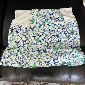 PGA Tour White and Blue-Green Patterned Mini Skirt
